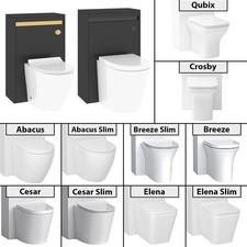 Bathroom Vanity Unit Undrilled Stone Basin Sink Black Cabinet Storage BTW WC Pan