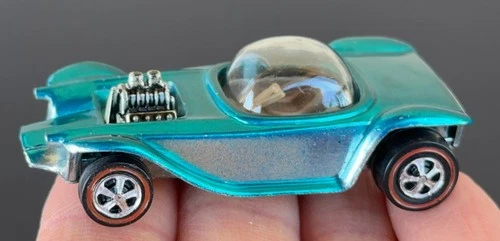 Vintage Hot Wheels Redline 1968 WICKED Aqua Beatnik Bandit US - SPRAY ERROR NM!