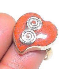 Red Coral Gemstone Adjustable Ring Tibetan Silver Antique Nepali Jewelry NR 3017