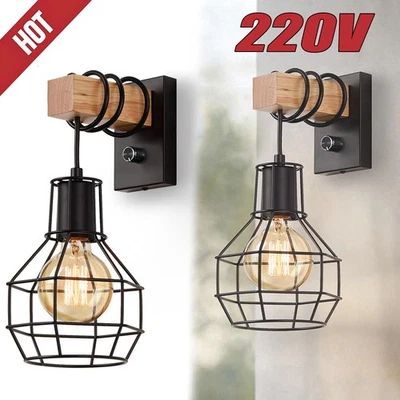 E27 Retro Industrial Wandleuchte mit Schalter Vintage Lampe LED Innen Wandlampen - Bild 1 von 4
