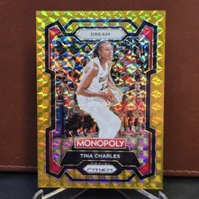 2024 Panini Prizm Monopoly WNBA #71 Tina Charles Yellow Refractor #/49 💎 