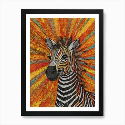 Zebra 2 Kunstdruck gerahmt Wandbild Poster Leinwanddruck Bild