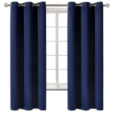 BGment Blackout Curtains for Bedroom 63 Inches 42"W x 63"L Pack of 2 , Navy