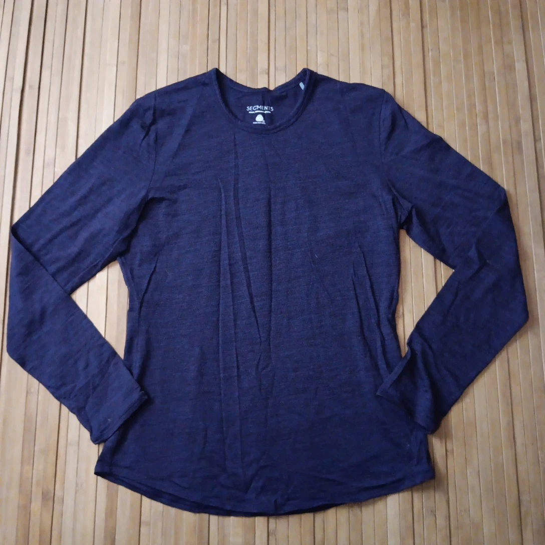 Woman's Segments 100% Merino Wool Purple Long Sleeve Shirt Small Baselayer