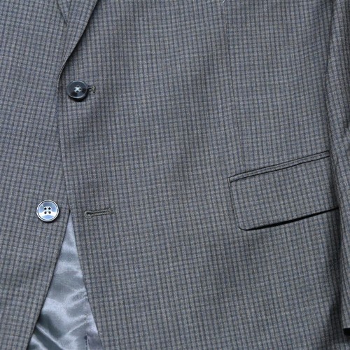 Calvin Klein 46L Gray Check 100% Cotton Mens Blazer Suit Jacket Sport Coat - Picture 3 of 12