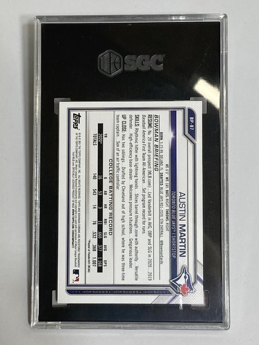 2021 Bowman Prospects BP-87 AUSTIN MARTIN Orange #1/25 SGC 9.5 - Bild 3 von 3