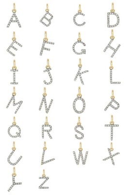 Kettenanhänger Anhänger Wunschbuchstabe A-Z 14K 585er Gold Diamanten 0,10ct Bril