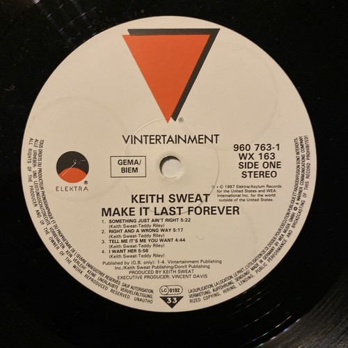 Keith Sweat - Make It Last Forever. 1987. Elektra. Excellent - Picture 4 of 7