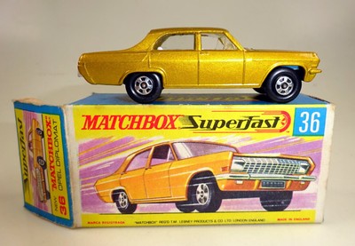 Matchbox Superfast Nr. 36A Opel Diplomat dunkel goldmetallic top in ''H'' Box