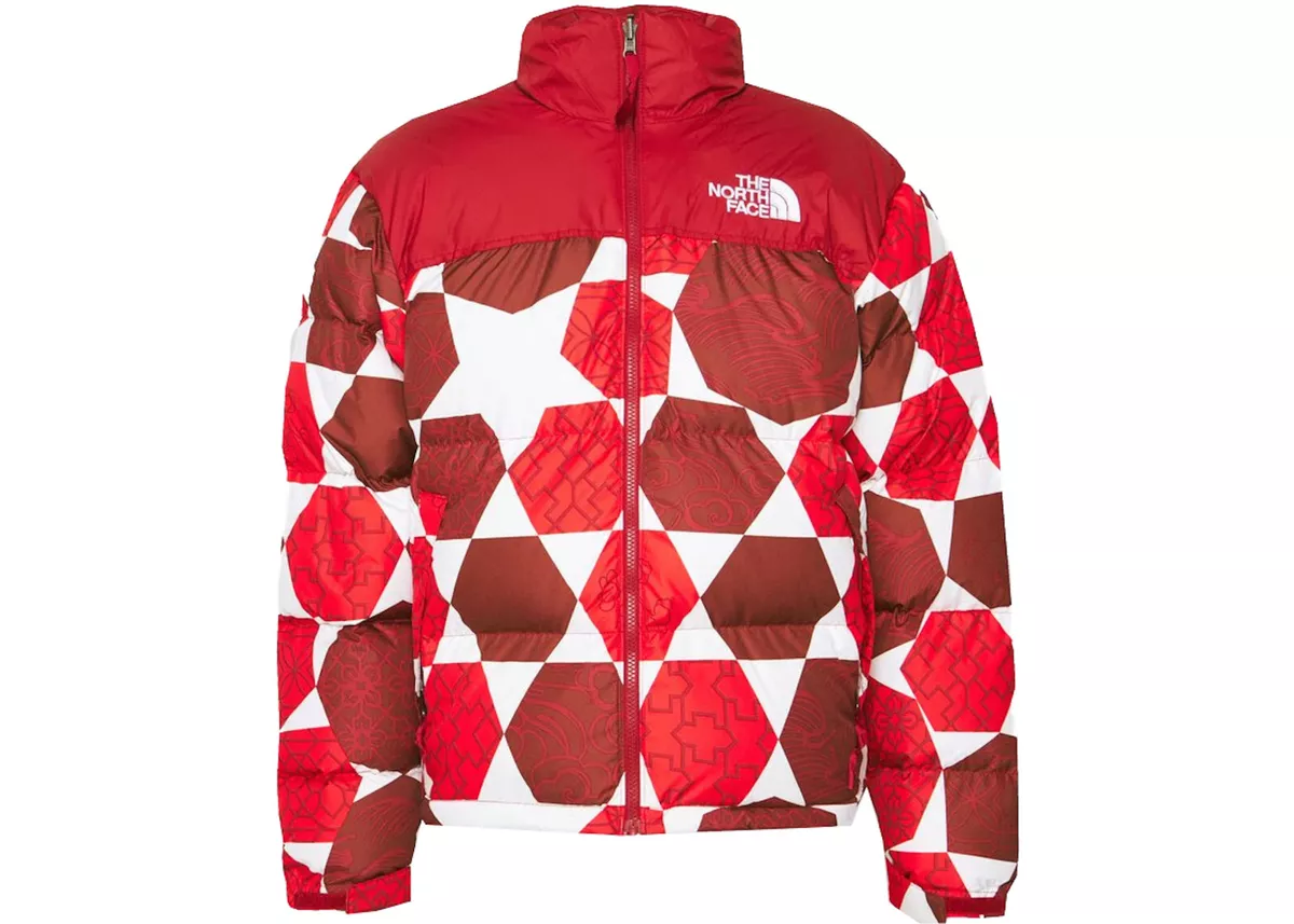The north face ic nuptse jacket blue star hot sale print