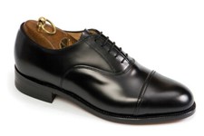 SANDERS OXFORD UNIFORM / OFFICERS LEATHER SHOES, UK-MADE, BLACK or BROWN [70425]