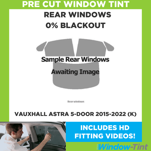 Película opaca 0 % tinte ventana precortada para Vauxhall Astra 5 puertas 2015-22 (K) - Imagen 1 de 10