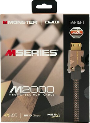 Monster M2000 4K HDMI Kabel 5m | High Speed HDR 24K Gold | für PS5 & TV | NEU