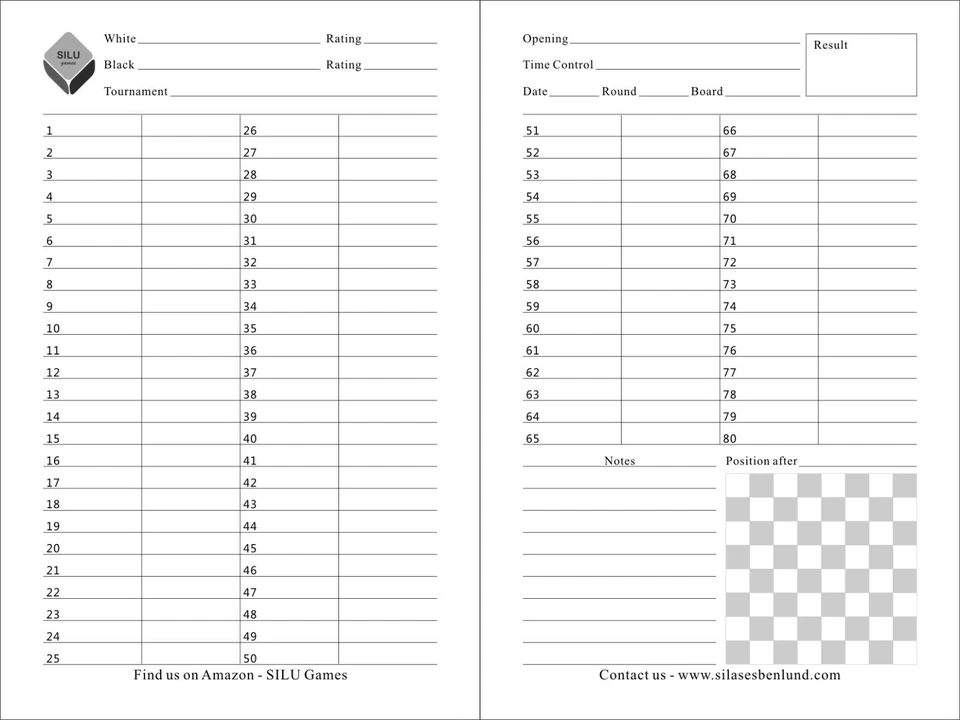 100 Games Chess Scorebook- Designed by IM Silas Esben Lund - Image 2 of 3
