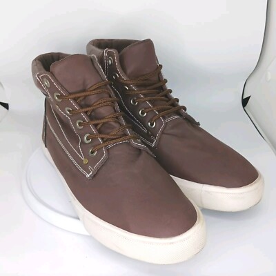 Hype High Top Sneakers Faux Leather Sz 8  