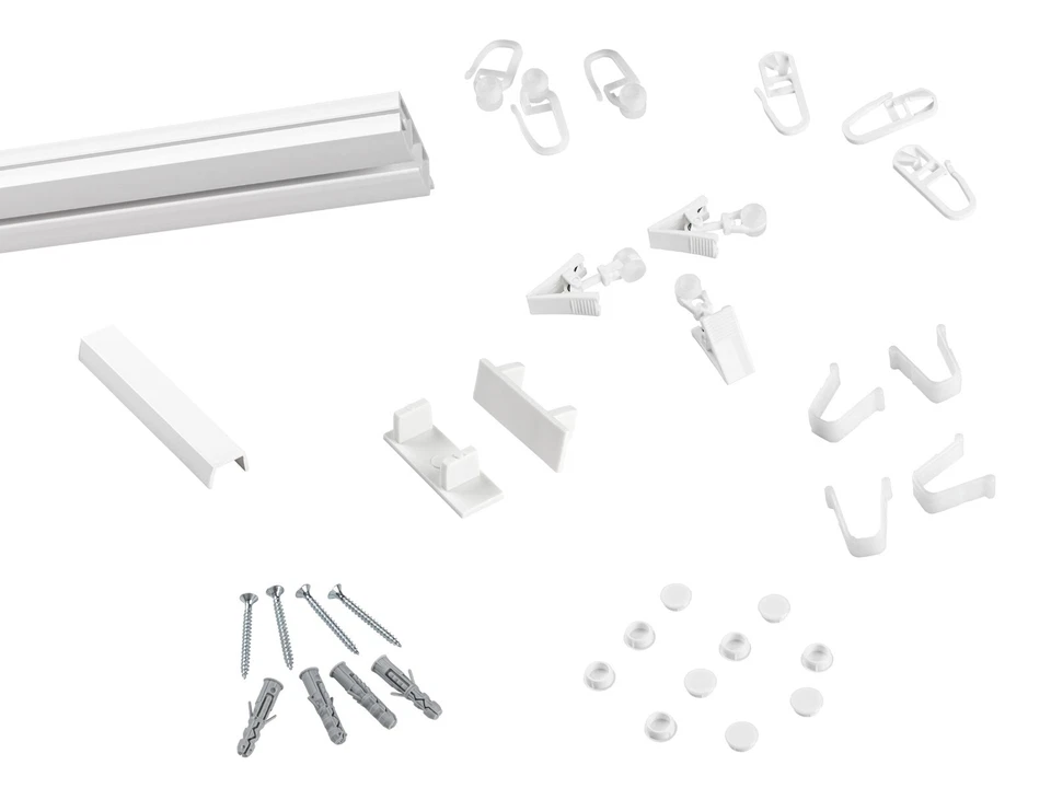 Gardinenschiene 2-läufig 1-läufig Schiene Vorhangschiene Innenlaufschiene Decken - Bild 2 von 4
