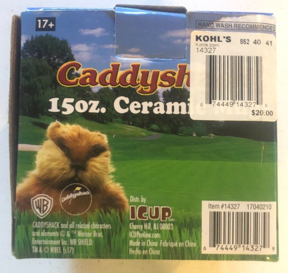 New Vintage Officially Licensed Caddyshack 15 oz Ceramic Mug Beige ICUP Inc WB