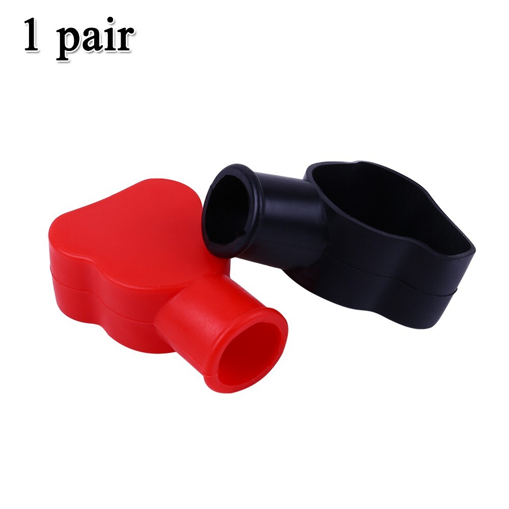 Positive Battery Terminal Flexible Rubber Boot Cover 2pcs Red / Black
