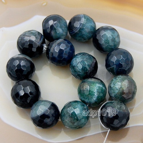 Natural Druzy Agate Faceted Round Gemstone Loose Beads 7.5" Strand - Picture 18 of 18