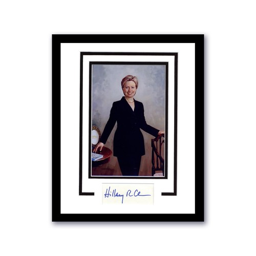 HILLARY CLINTON SIGNED AUTOGRAPH FRAMED 11x14 DISPLAY ACOA PHOTO FIRST LADY USA