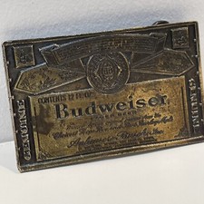 Vintage Budweiser Beer Belt Buckle Anheuser Busch