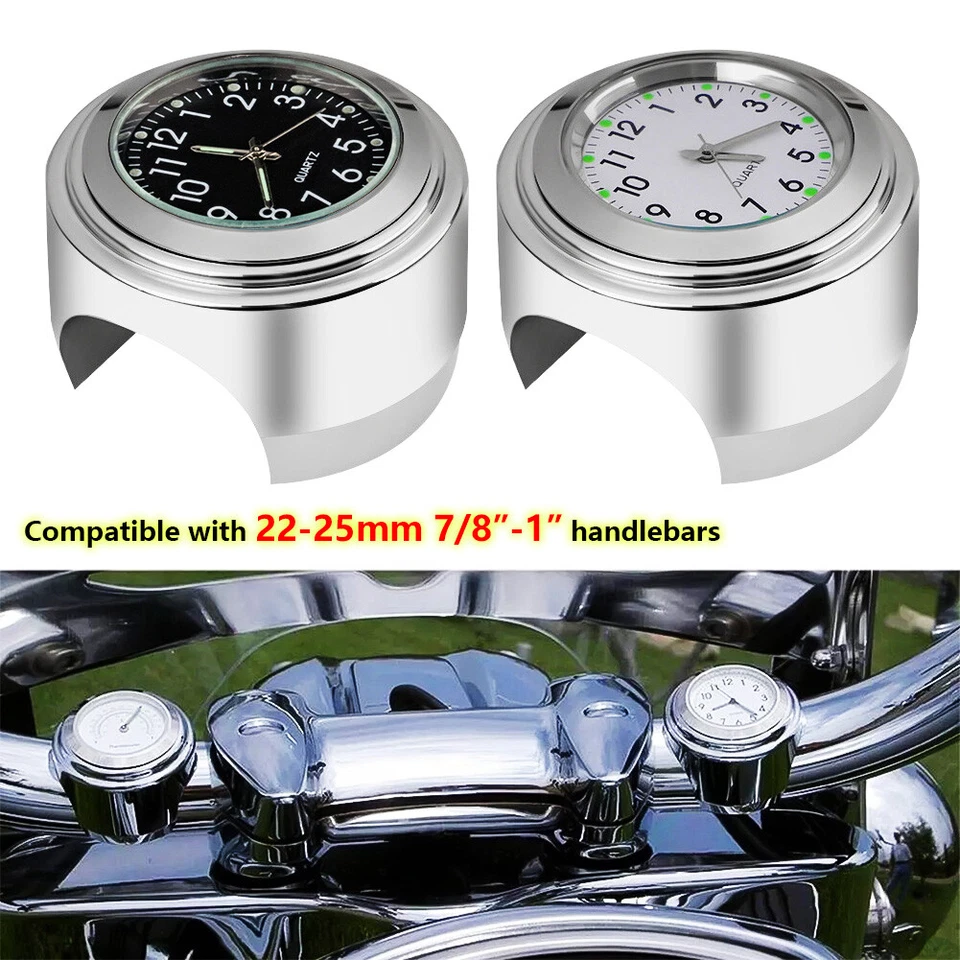 Dial Clock Motorbike Handlebar Motorcycle Handlebar Clock Luminous - Image 3 of 4