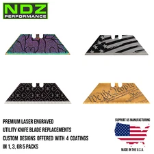 Utility Knife Box Cutter Blade Steel Replacement Engraved Designs & Coatings