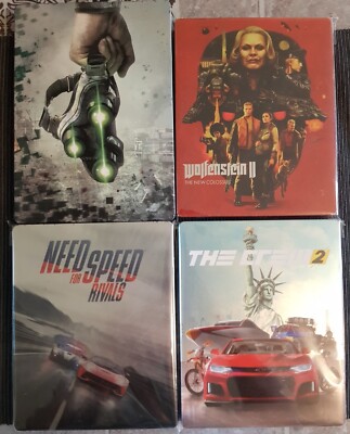 Steelbook Sammlung, Set (Splinter Cell Blacklist, Wolfenstein 2, NFS, The Crew)