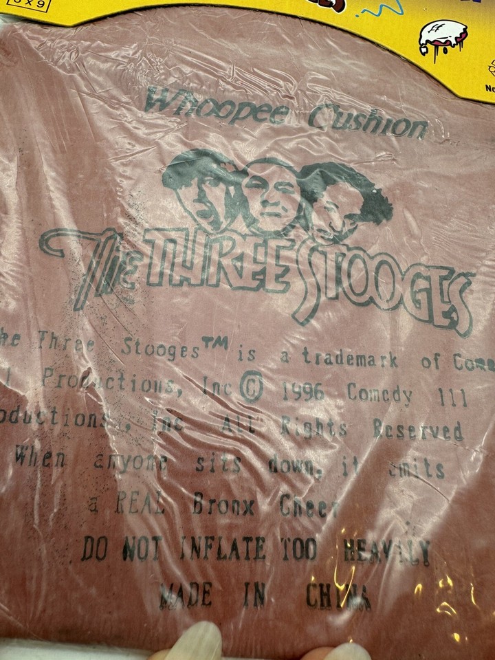 The Three Stooges Hand Buzzer & Whoopee Cushion 1996 Novelty Toys