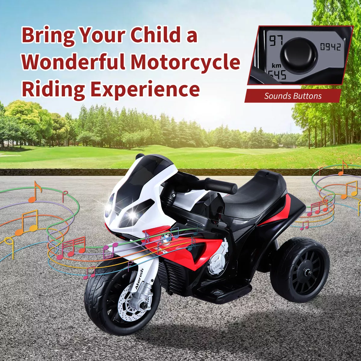 Kids Electric Pedal Motorcycle Ride On Toy Battery Powered 6V for