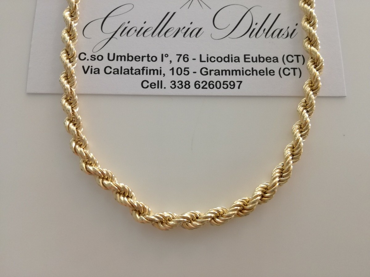 Collier Chaîne Or 18 Carats (750‰) - 50 Cm, Maille Solide, Italie (neuf Avec étiquettes)
