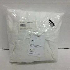 Pottery Barn White Belgian Flax Linen Box Spring Cover Bedding 10" drop TWIN Bed