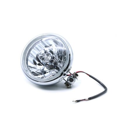 Motorcycle High/Low Beam Light Bulb Chrome Headlight For Harley Dyna Honda VT