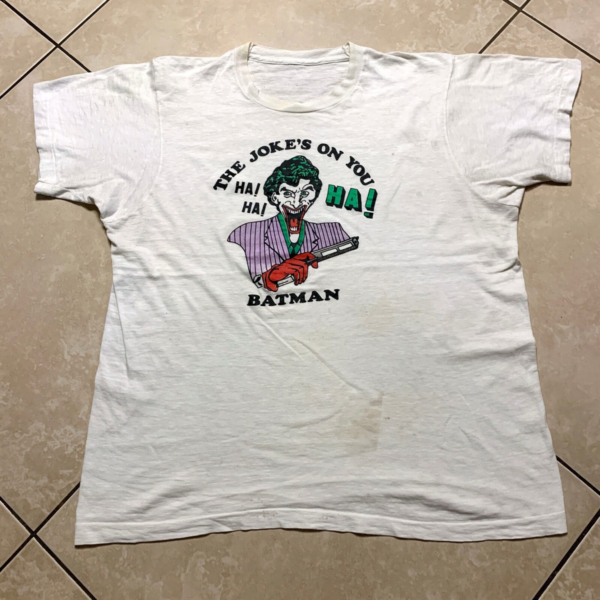 Vintage 70s 80s DC Comics Joker The Jokes On You Batman T-Shirt 