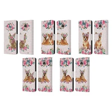 OFFICIAL MONIKA STRIGEL FLOWER FRIENDS 2 LEATHER BOOK CASE FOR MOTOROLA PHONES