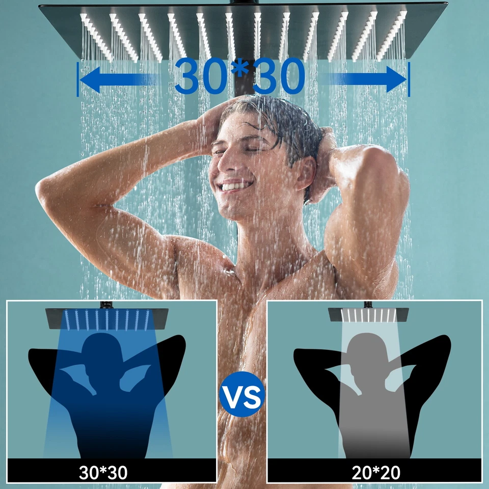 Duschsystem mit Thermostat Duscharmatur Regendusche Duschset Handbrause Dusche - Bild 4 von 4