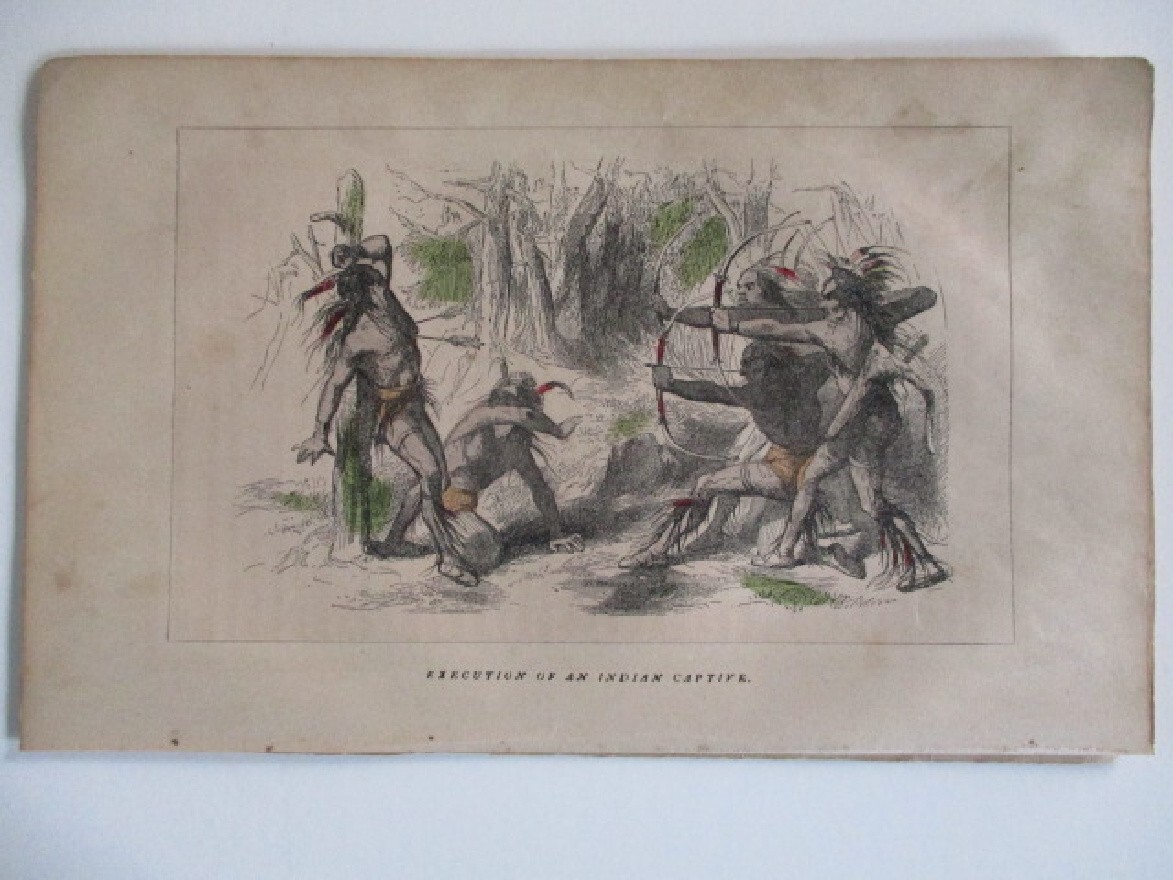 Vtg. Print, EXECUTION INDIAN CAPTIVE, Hand Colored, NATIVE AMERICANS ...