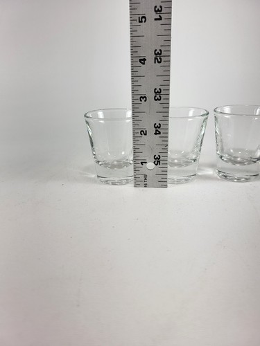 Vintage Set of 4 Shot glasses Barware Heavy Bottom Clear Glass 2 1/4" - Picture 3 of 6
