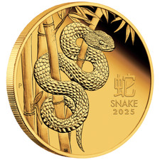 1 oz $100 Australia Gold Coin Lunar III Year of the Snake 2025 Proof 4646.05 per troy oz