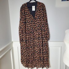 New asos Curve  Womens Plus  Floral Button Front  Long  Sleeve  Dress Size 28.