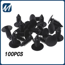 100X 8mm Bumper Clips Auto Car Hole Plastic Rivets Fastener Fender Push Pin NEW