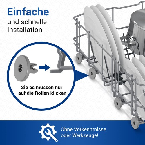 8X Geschirrspüler untere Korbräder für Zanussi AEG Electrolux Tricity Bendix 40mm - Bild 5 von 10