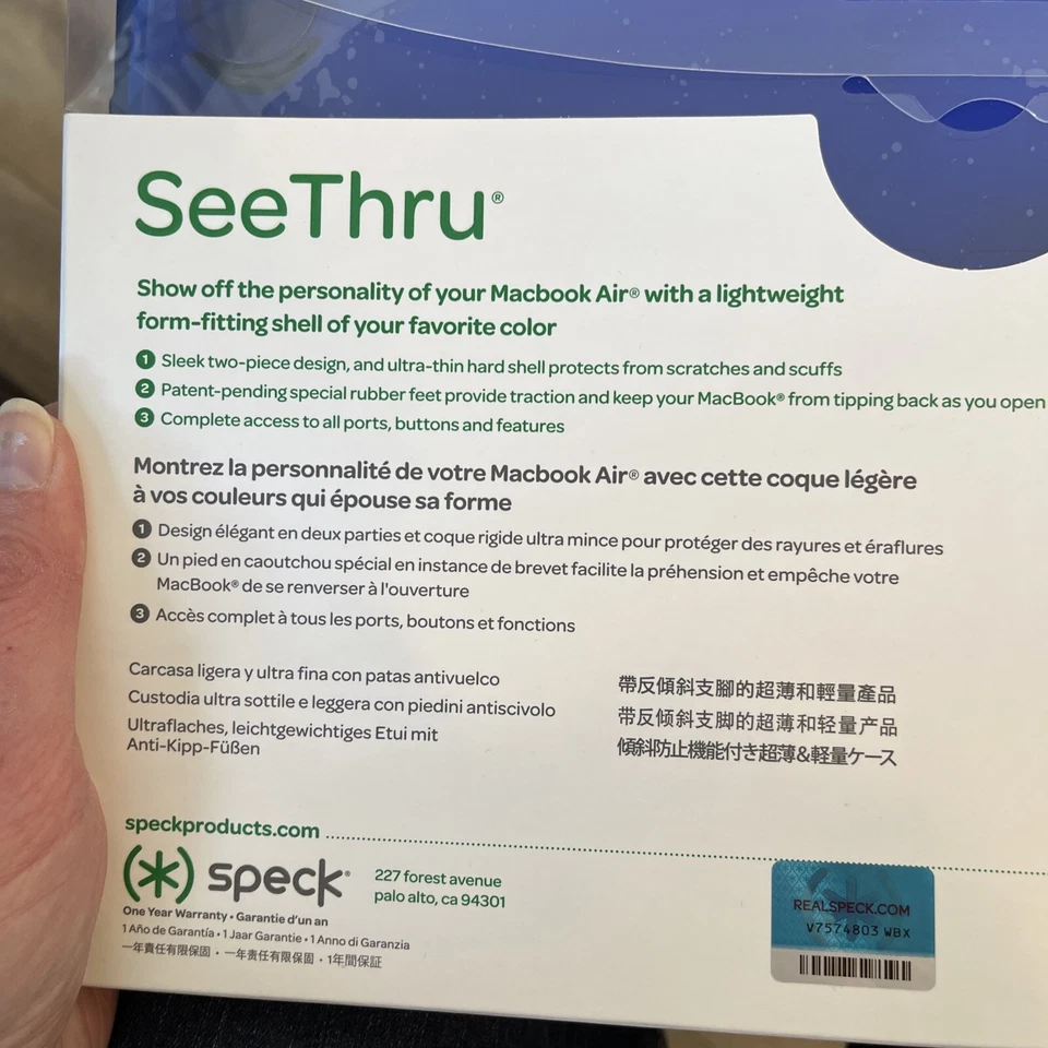 Nueva Funda Carcasa Inteligente Speck para Apple MacBook Air 11" Ver a Través Azul Zafiro Foto 4 de 4