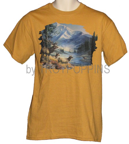 1-ELK HIMNO II EQUIPO DE CAZA ROPA DE MONTAÑA SENDERISMO PARA HOMBRE CAMISETA IMPRESA GRÁFICA - Imagen 3 de 7