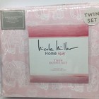 2pc Nicole Miller Ornate Elephant TWIN Duvet Sham Set Hearts Pink Designer NEW
