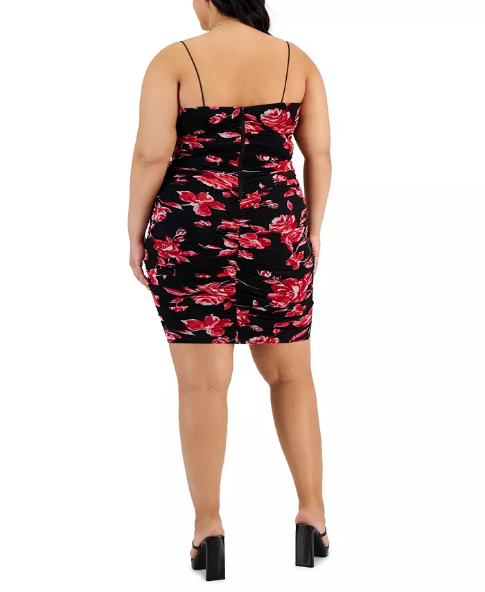 LX013/ B. Darlin Plus Bungee-Strap Shirred Bodycon Dress Blavk Pink Sz 22W  | eBay
