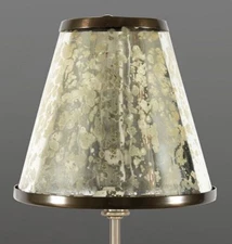 Set of 2 Ballard Designs Mercury Glass Chandelier Lamp Shades 5" H