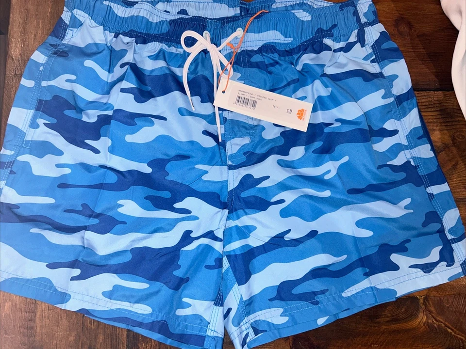 Sundek Board Short Hombre Multi Camuflaje XL Nuevo Con Etiquetas Traje De Baño Azul Claro Foto 4 de 4