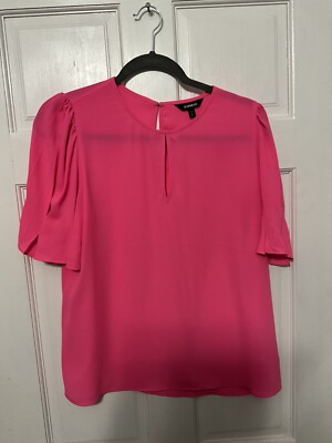 Express Design Studio Women s Blouse Pink Short Sleeved Size Medium