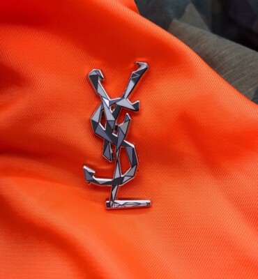 ⚡️RARE⚡️ PINTRILL x NATUREL YSL LOGO PIN BROOCHE *BRAND NEW